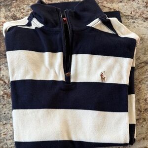 Polo Ralph Lauren Navy and White Zip-Up Sweater